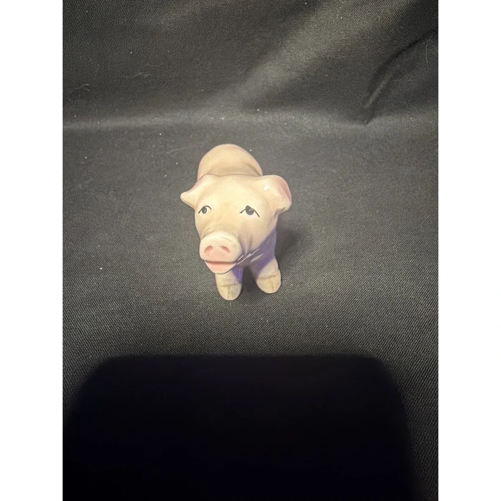 Ceramic Pig Figurine Pink Farm Animal Miniature Collectible Art‎ Decor (F1)